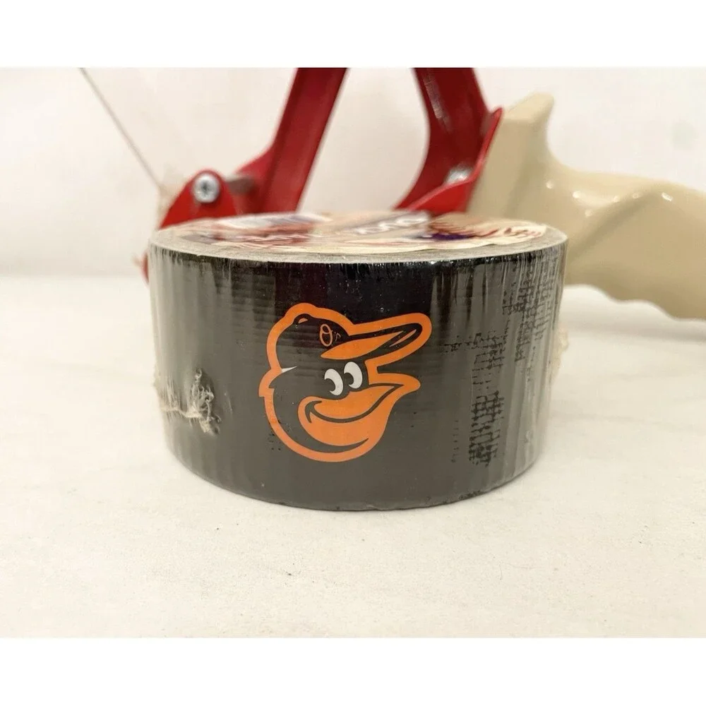 Duck Duct Tape MLB Baltimore Orioles Single Roll 10 yds + Tape Dispenser + Chips